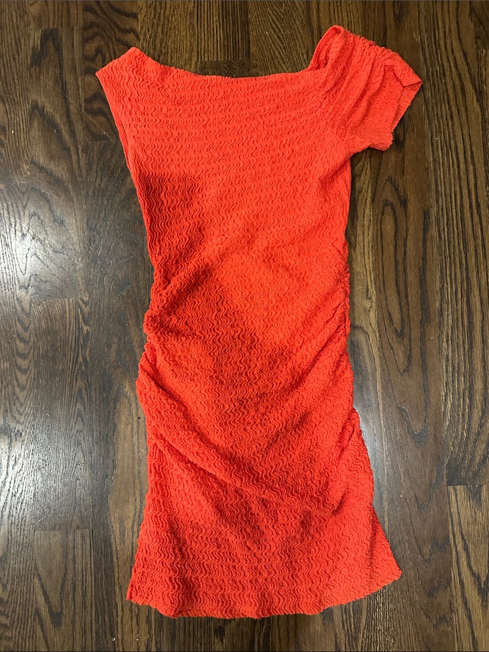 Zara orange Women’s Textured One-Shoulder Dress